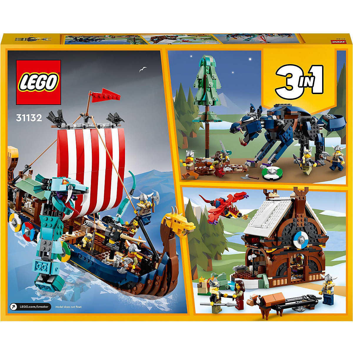 LEGO® Creator 31132 Wikingerschiff mit Midgardschlange