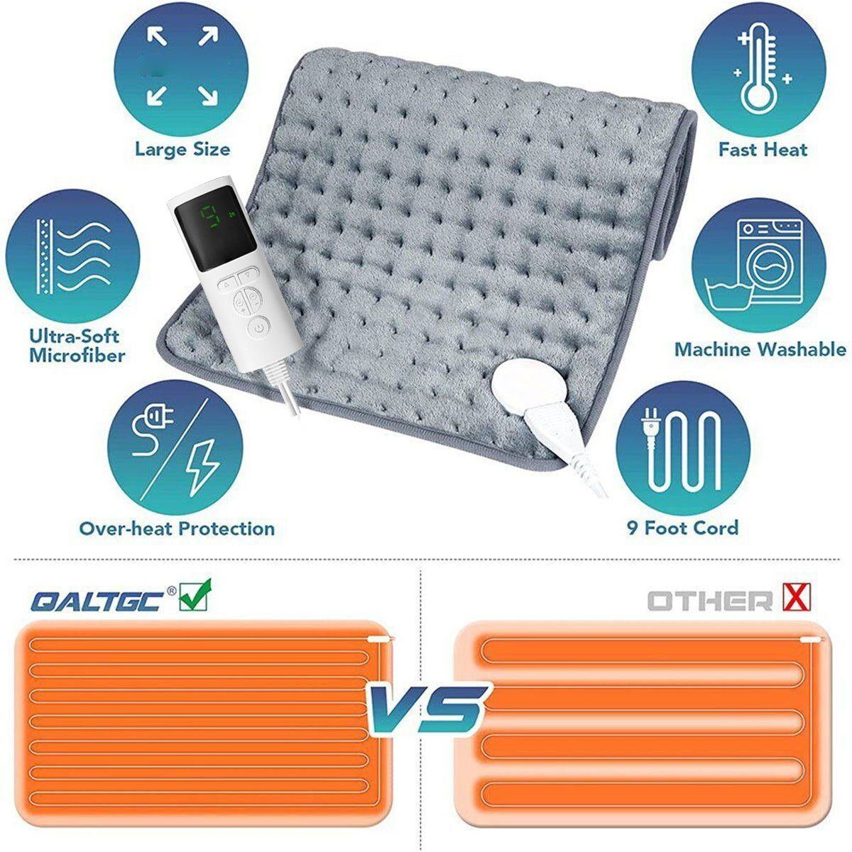 meeteu Heizkissen 40*75cm Heizkissen Wärme mit Abschaltautomatik, Elektrisch Pad Heizmatte, Heizdecke, Elektrische Wärmekissen