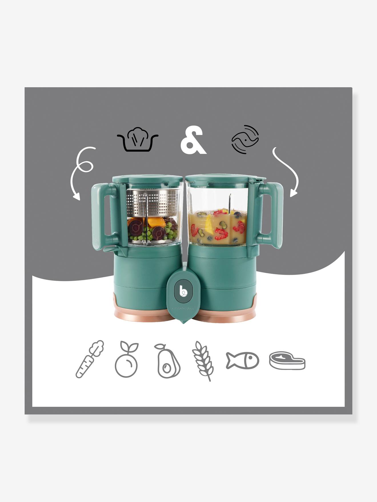Robot multifonctions Nutribaby Glass BABYMOOV forest green