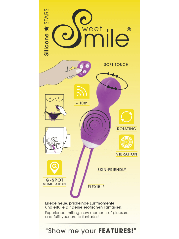 Sweet Smile Vibrokugeln RC Rotating Love Ball in lila günstig kaufen 16 cm