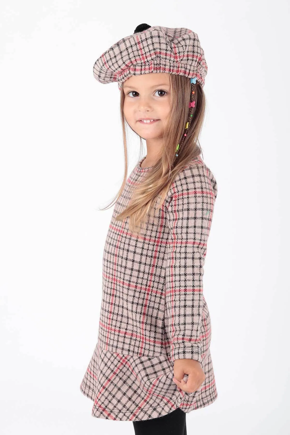 AHENGİM  Trendkleid mit Hut und Volant für Mädchen Ak2200
