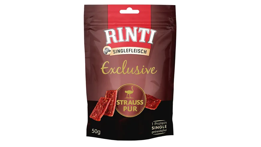 RINTI Hundesnack Singlefleisch Exclusive Snack Strauss pur 50 g