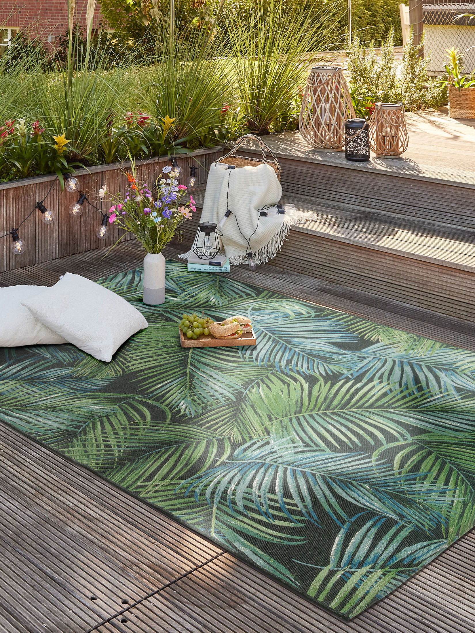 Galapagos Outdoor-Teppich, Leaf Black