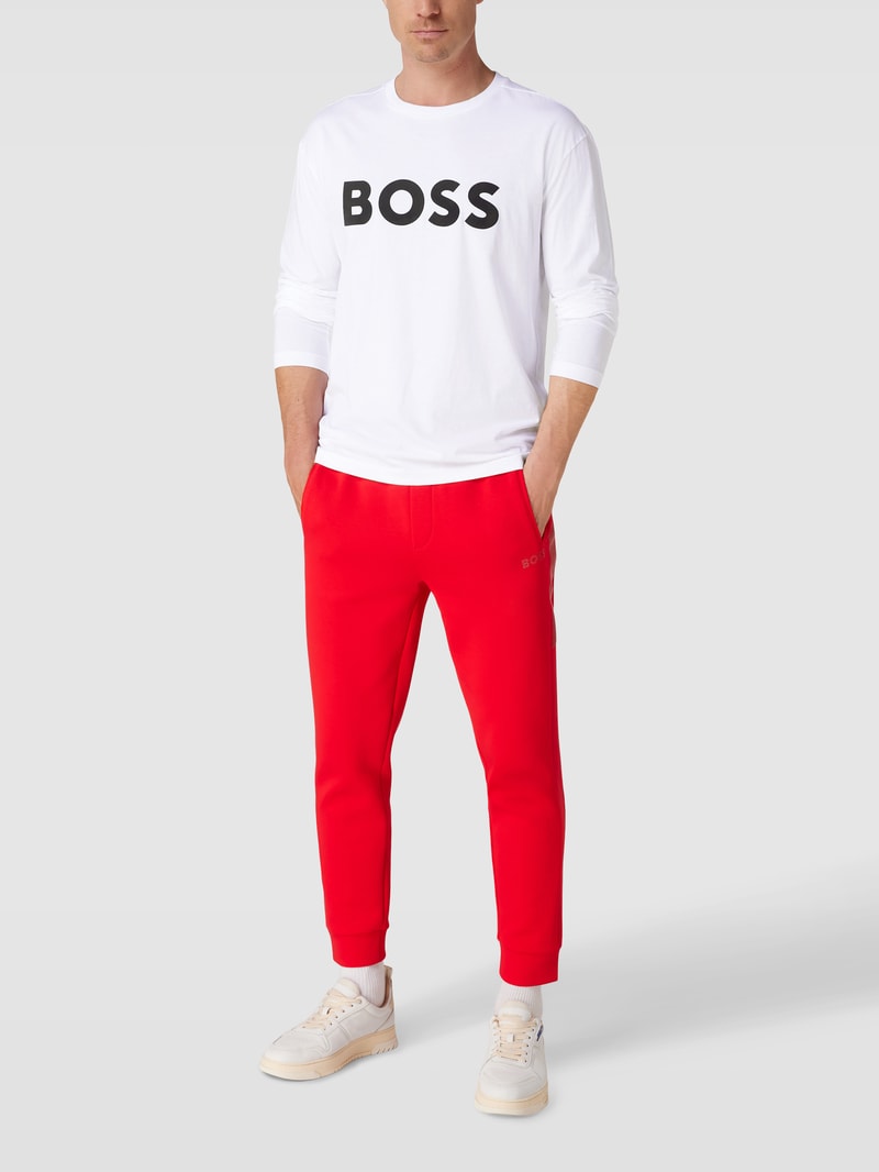 Longsleeve mit Label-Detail in weiß