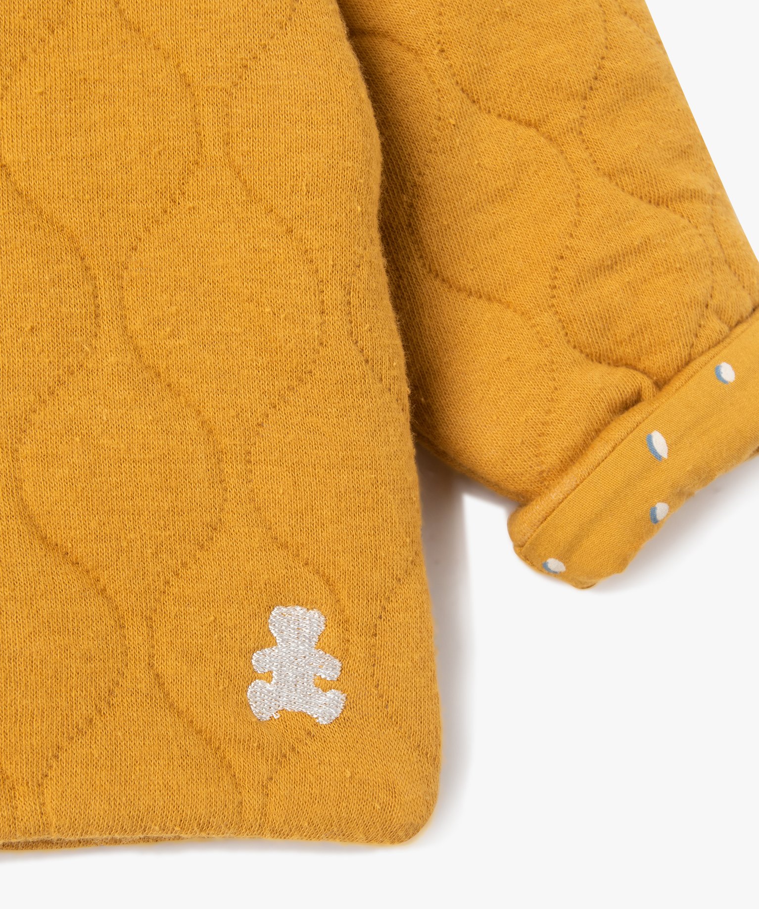 Gilet bébé en sweat matelassé et doublure imprimée jaune | GEMO