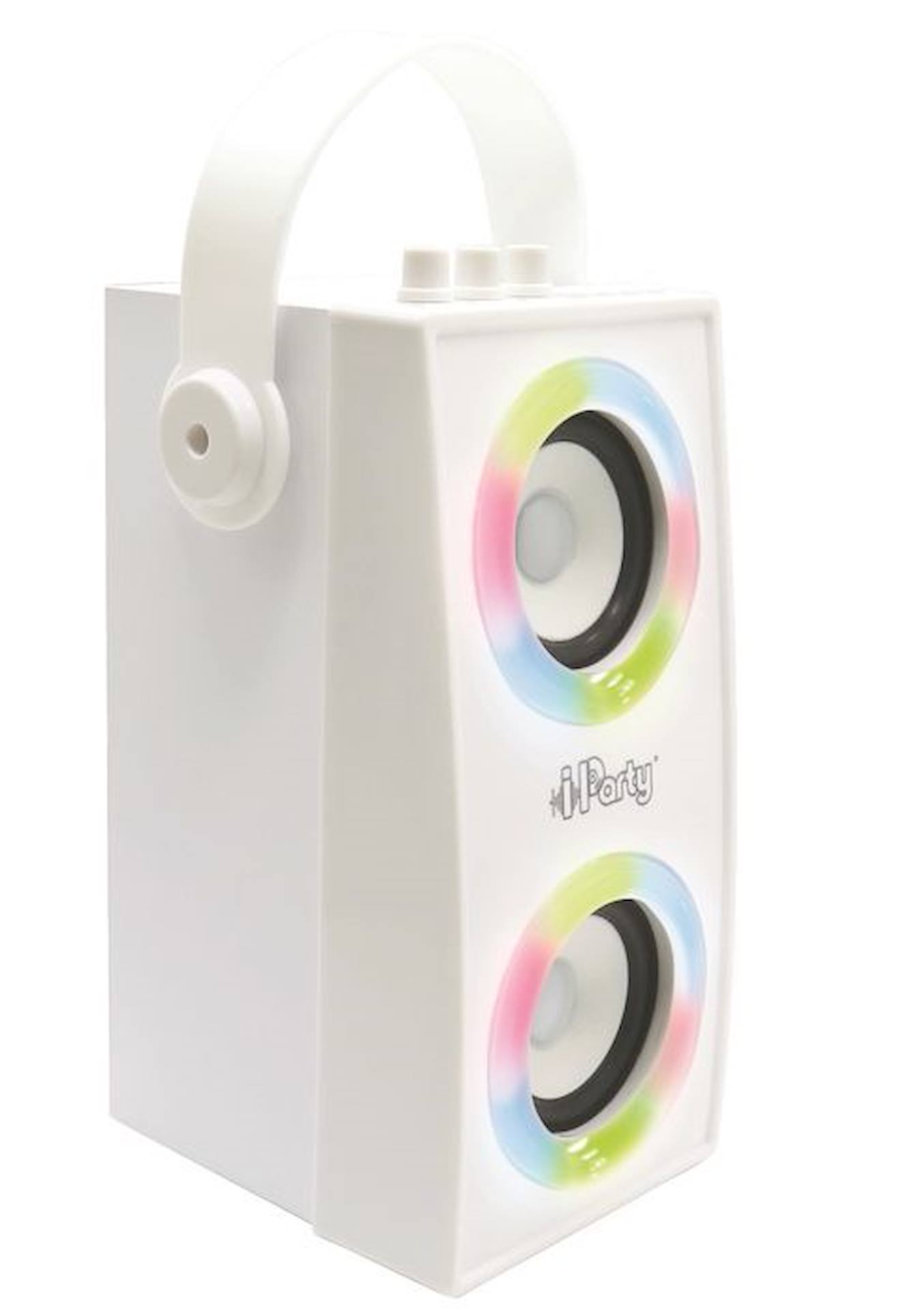 Enceinte Tendance Bluetooth® portable avec micro et effets lumineux iParty® blanc