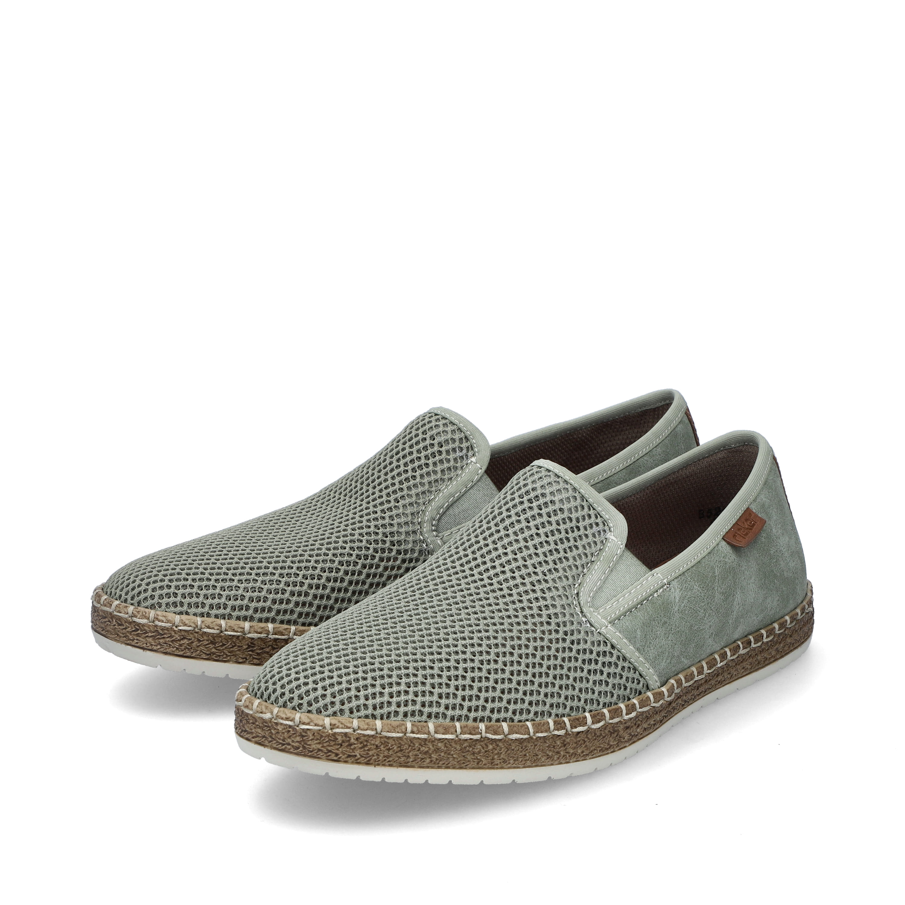 Rieker Herren Slipper grüngrau