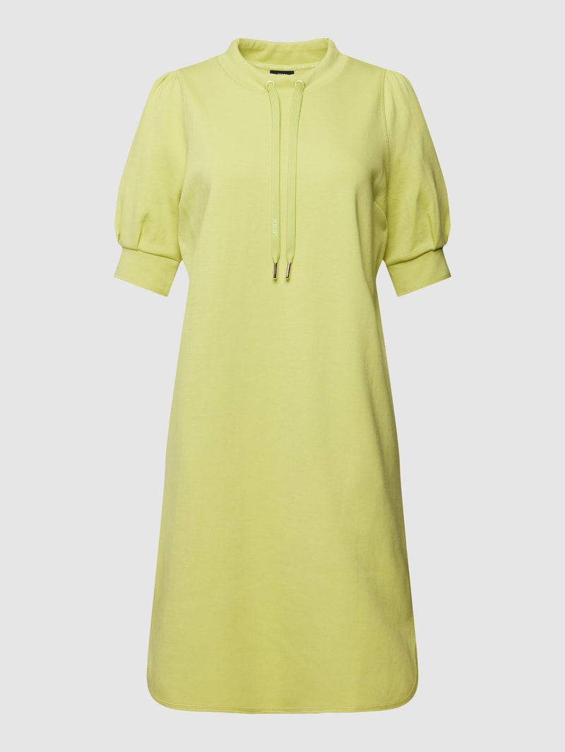 Knielanges Sweatkleid mit Rundhalsausschnitt in neon gelb