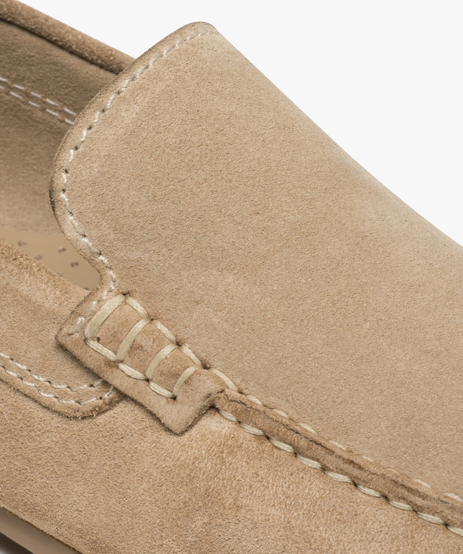 Mocassins homme unis dessus et intérieur cuir beige | GEMO