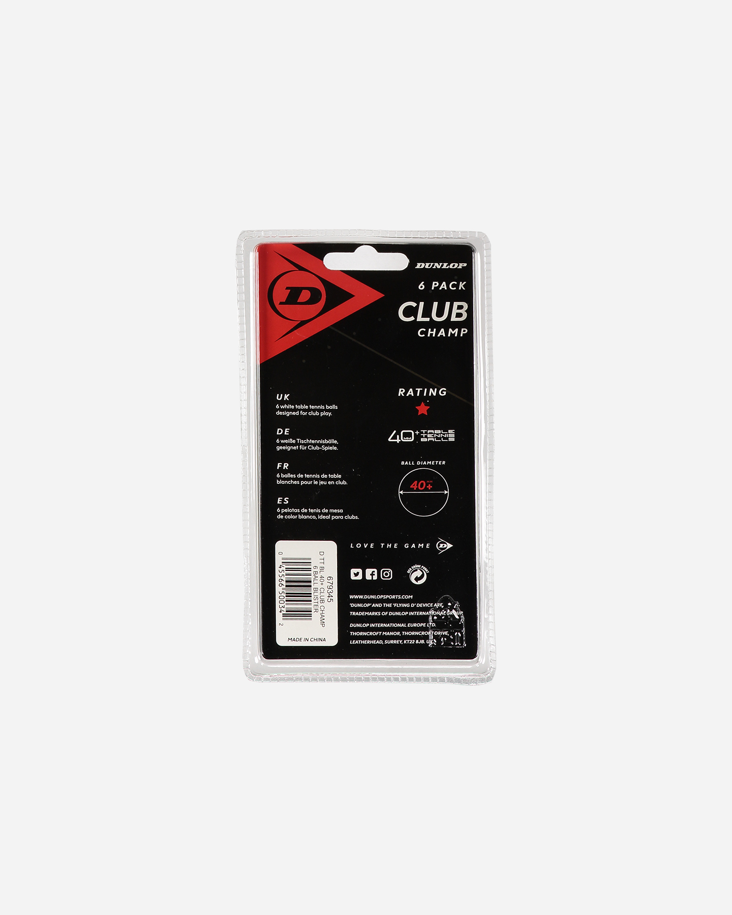 Accessorio Ping Pong Dunlop Ping Pong Club Championship 6pz 679345