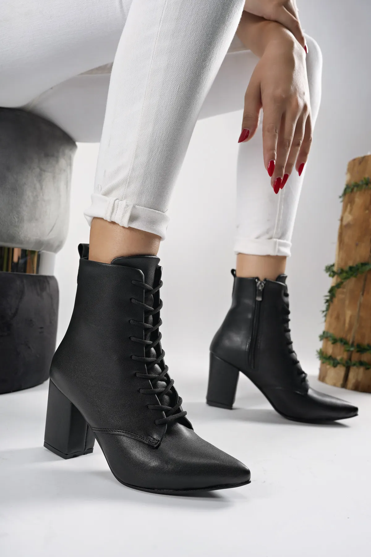 Riccon  Lilethnora Damen-Stiefel mit Absatz 0012333, schwarze Haut