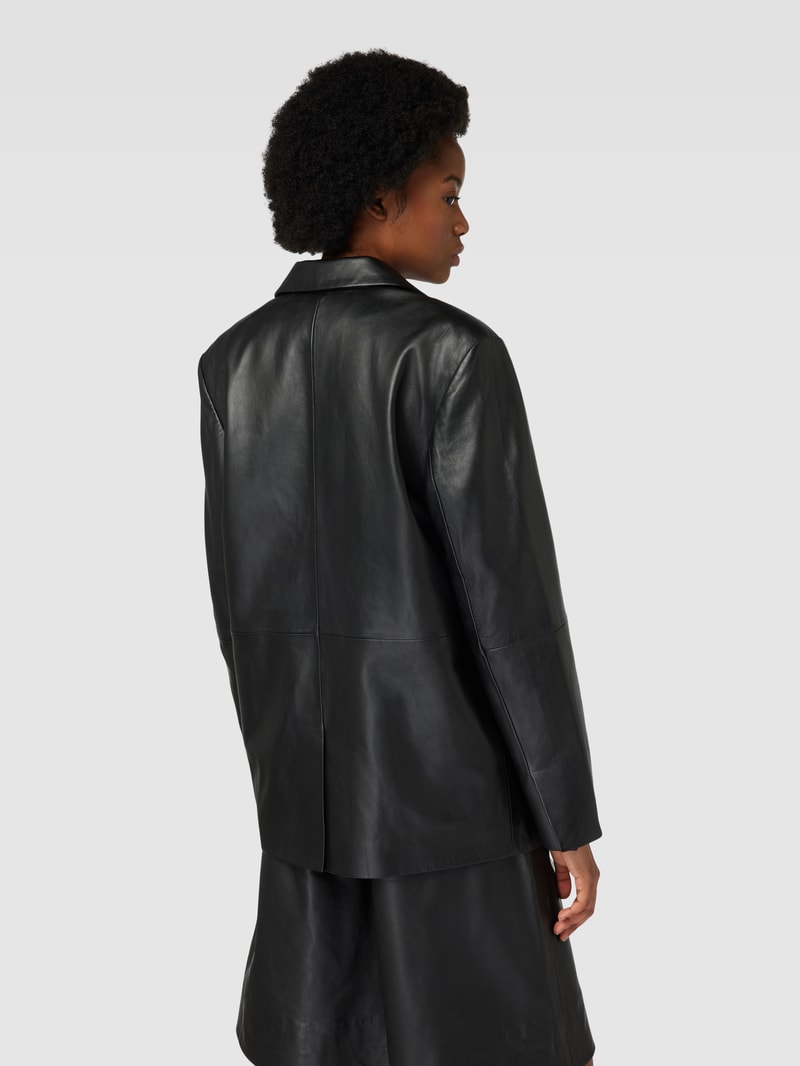 Blazer in Leder-Optik in schwarz