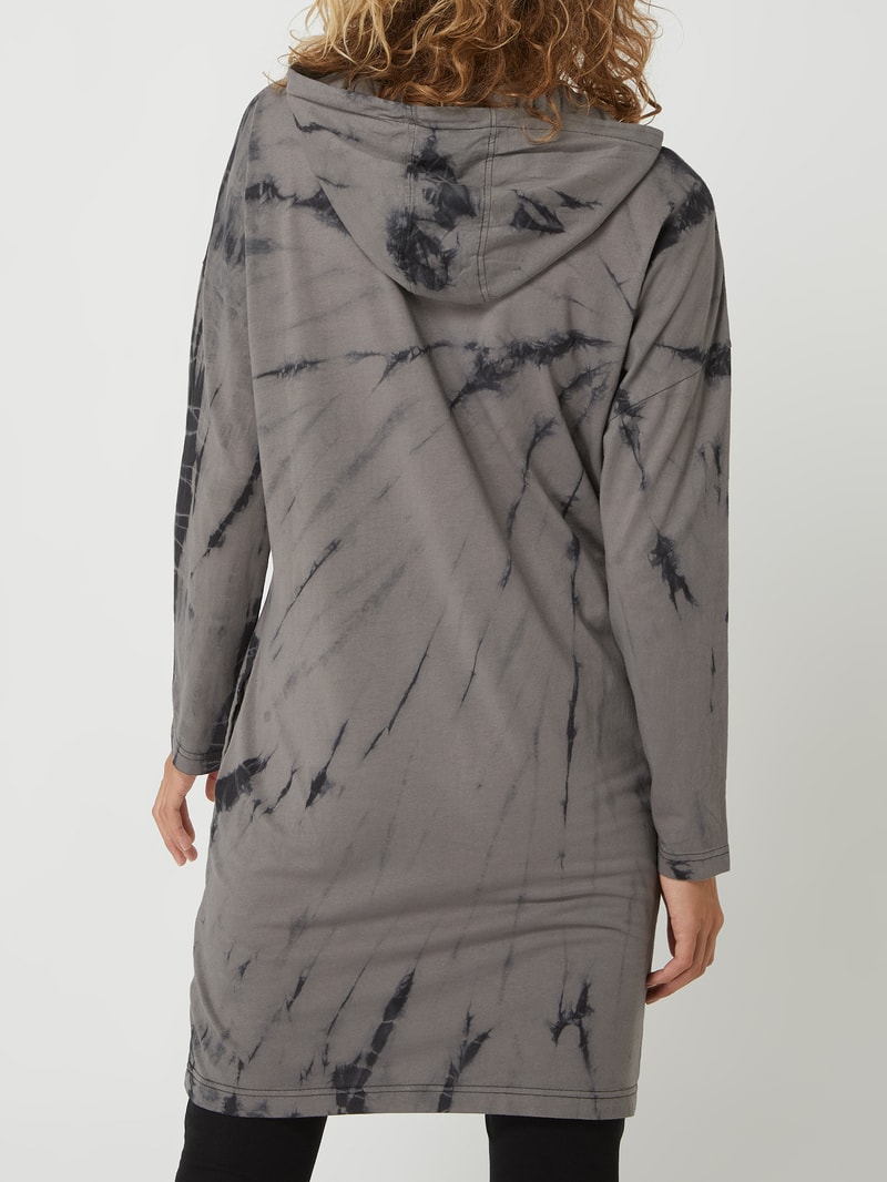 Sweatkleid im Batik-Look in dunkelgrau