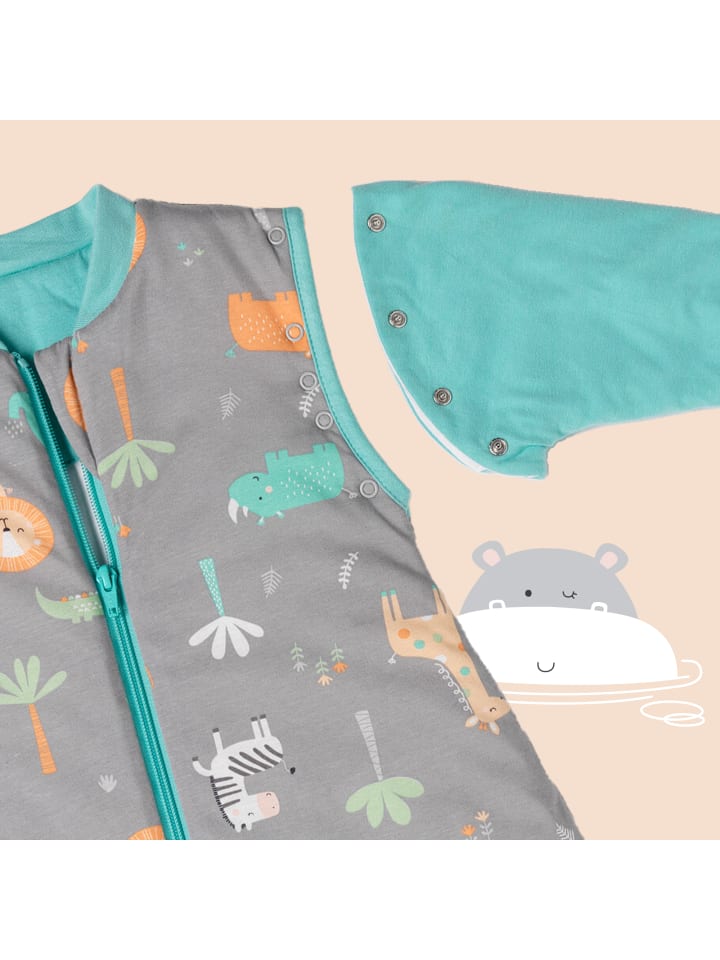 Schlummersack Schlafsack mit Füßen und umklappbaren Bündchen, 2.5 TOG in Türkis günstig kaufen