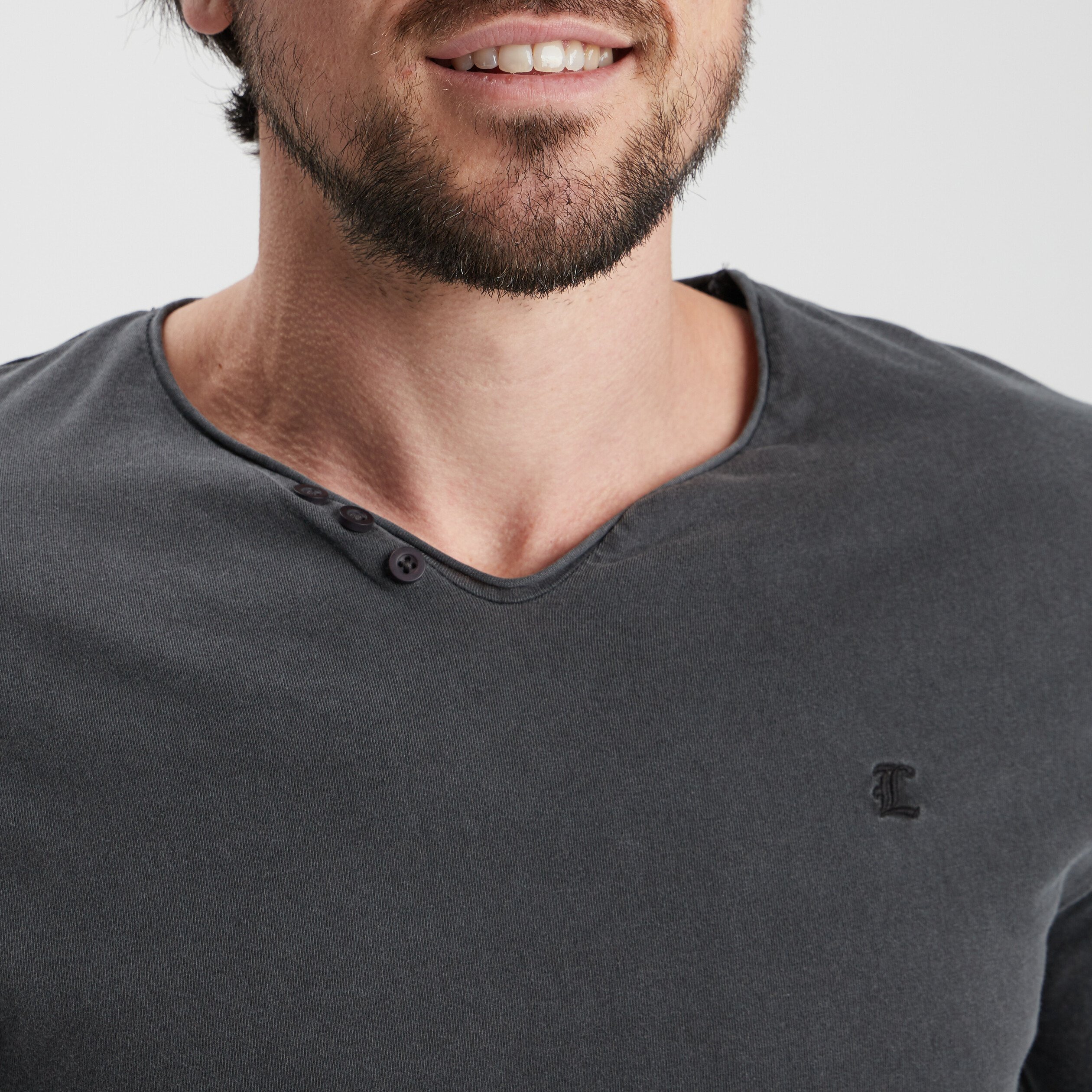T-shirt manches longues Liberto gris foncé homme | La Halle