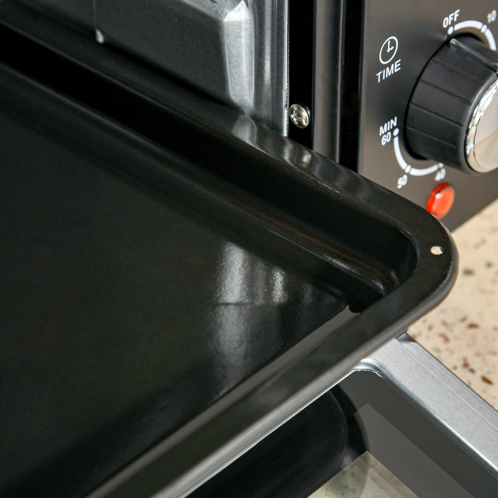 HOMCOM Minibackofen Minibackofen, 21L einstellbare Temperatur Ofen 3 Kochmodi Schwarz+Silber