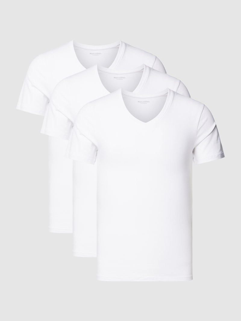 T-Shirt im 3er-Pack Modell 'ESSENTIALS' in weiß