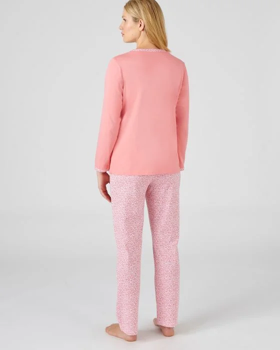 Pyjama pur coton peigné, manches longues