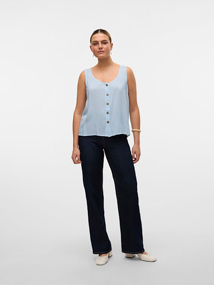 Vero Moda Top in Hellblau/ Weiß günstig kaufen