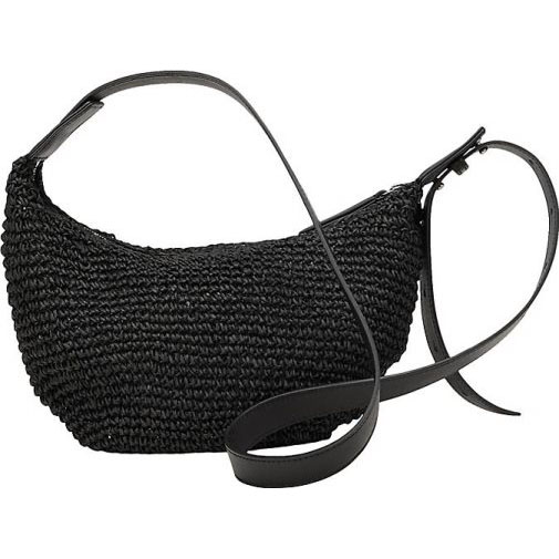 Marc O'Polo Crossbody-Banana-Bag aus Paper-Raffia und Echtleder