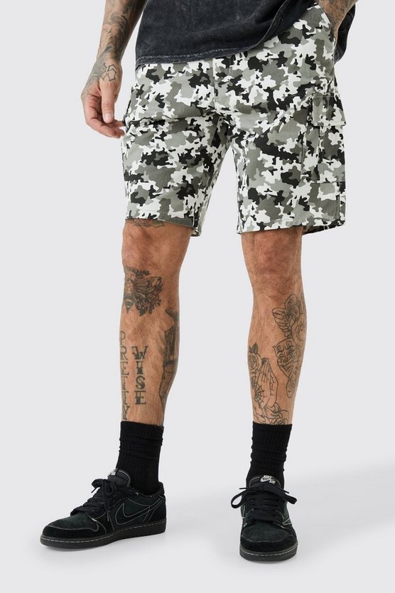 Tall Camouflage Twill Cargo-Shorts