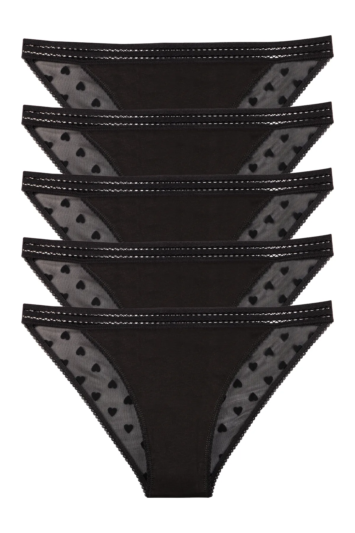 Sensu  5er-Pack Slip-Slips mit Tülldetails für Damen – KTS4008TÜL-5