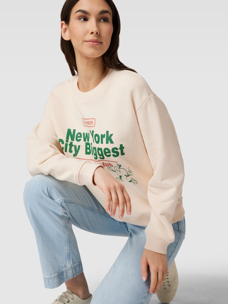 Sweatshirt mit Motiv-Print in offwhite