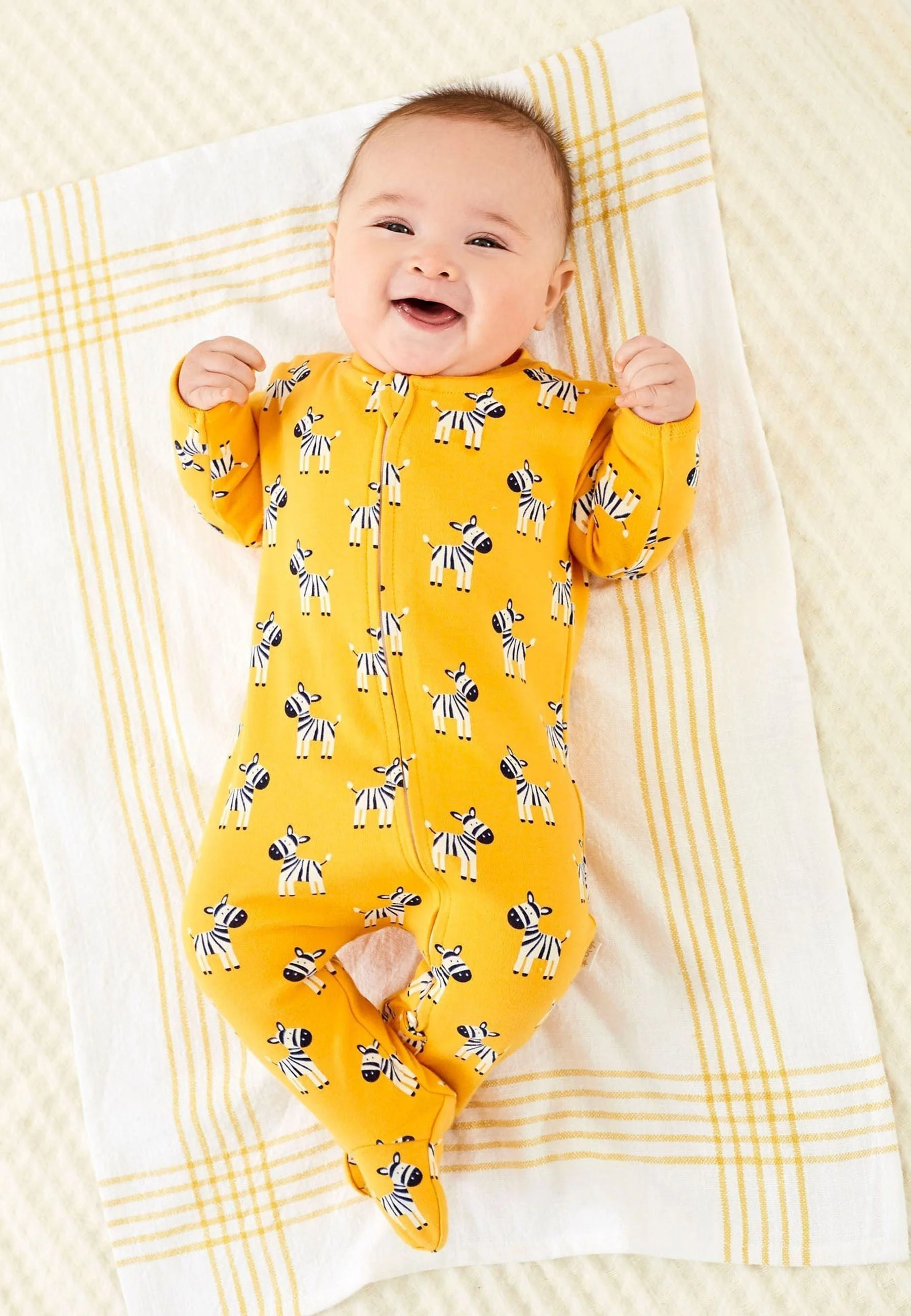JoJo Maman Bébé ESTAMPADO DE CEBRA ZIP- Mono