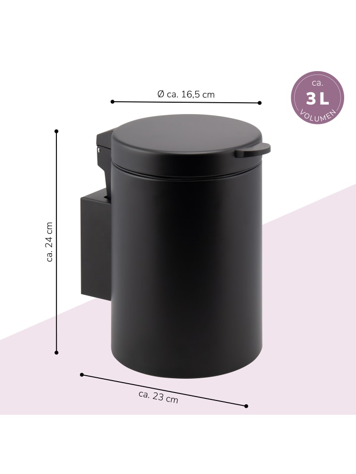 bremermann Wand-Kosmetikeimer 3 Liter schwarz günstig kaufen onesize