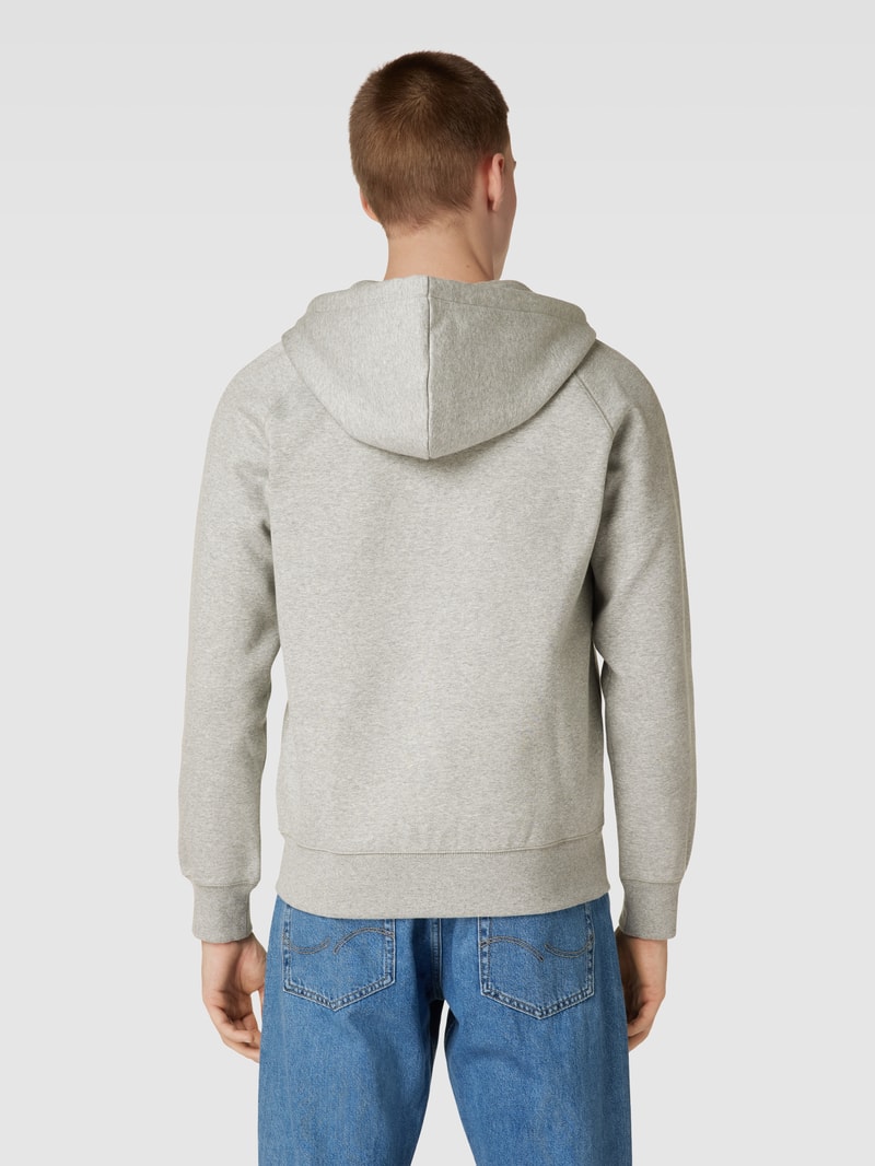 Sweatjacke mit Logo-Stitching Modell 'CHASE' in hellgrau meliert