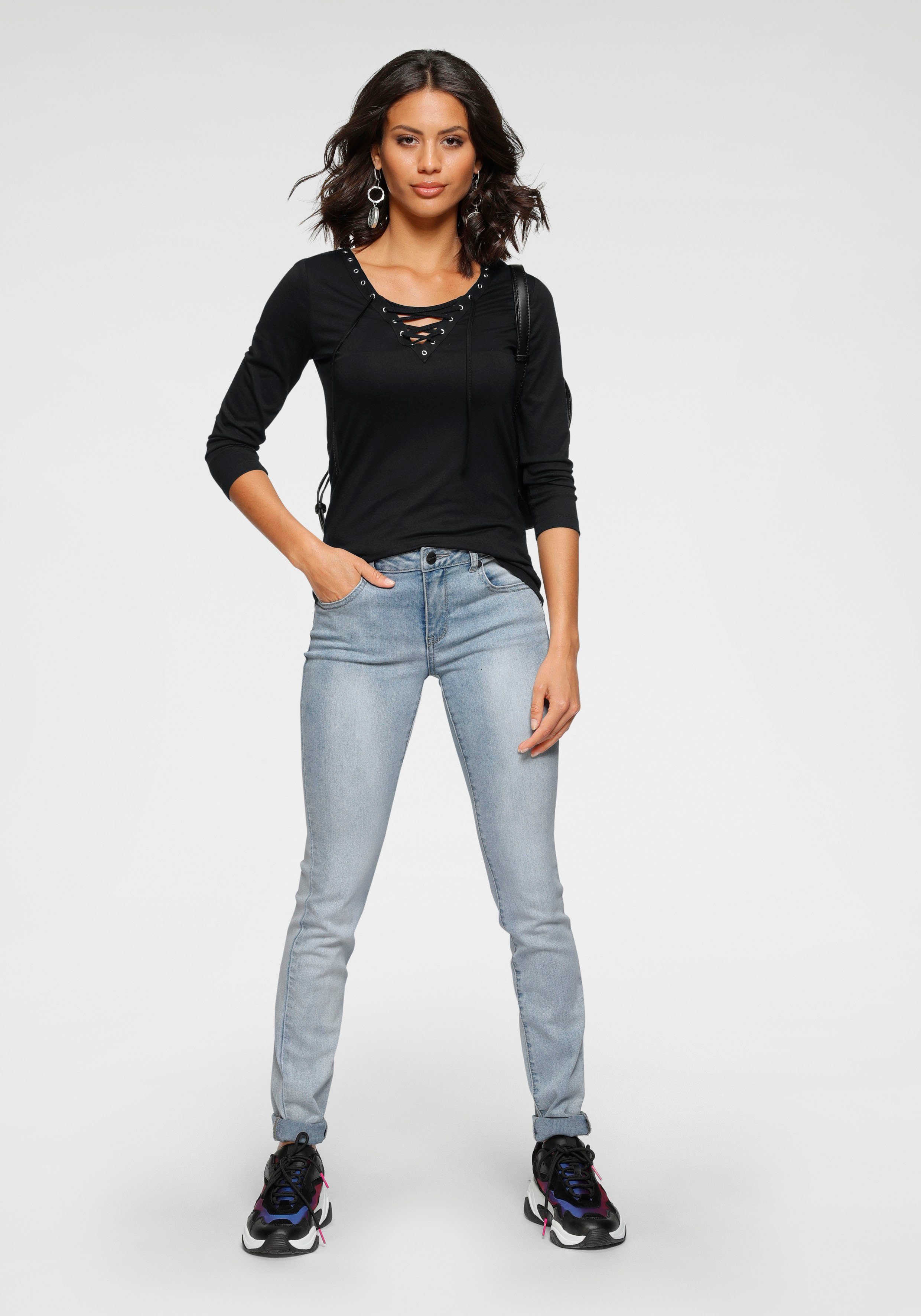Laura Scott 3/4-Arm-Shirt mit Zierschnürung