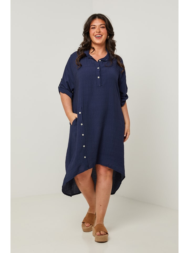 Curvy Lady Kleid in Dunkelblau günstig kaufen