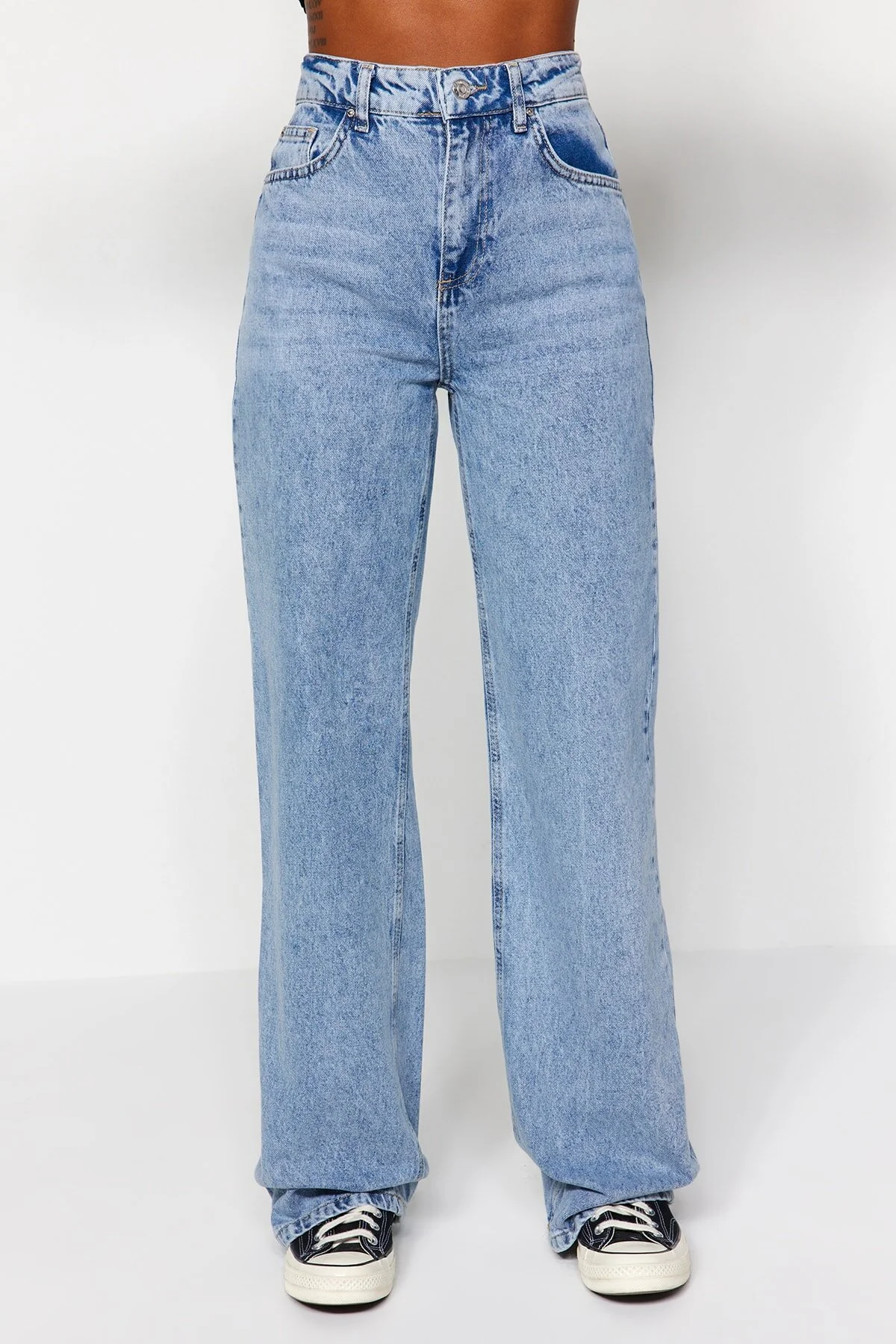 Trendyol Collection  Jeans - Dunkelblau - Wide Leg