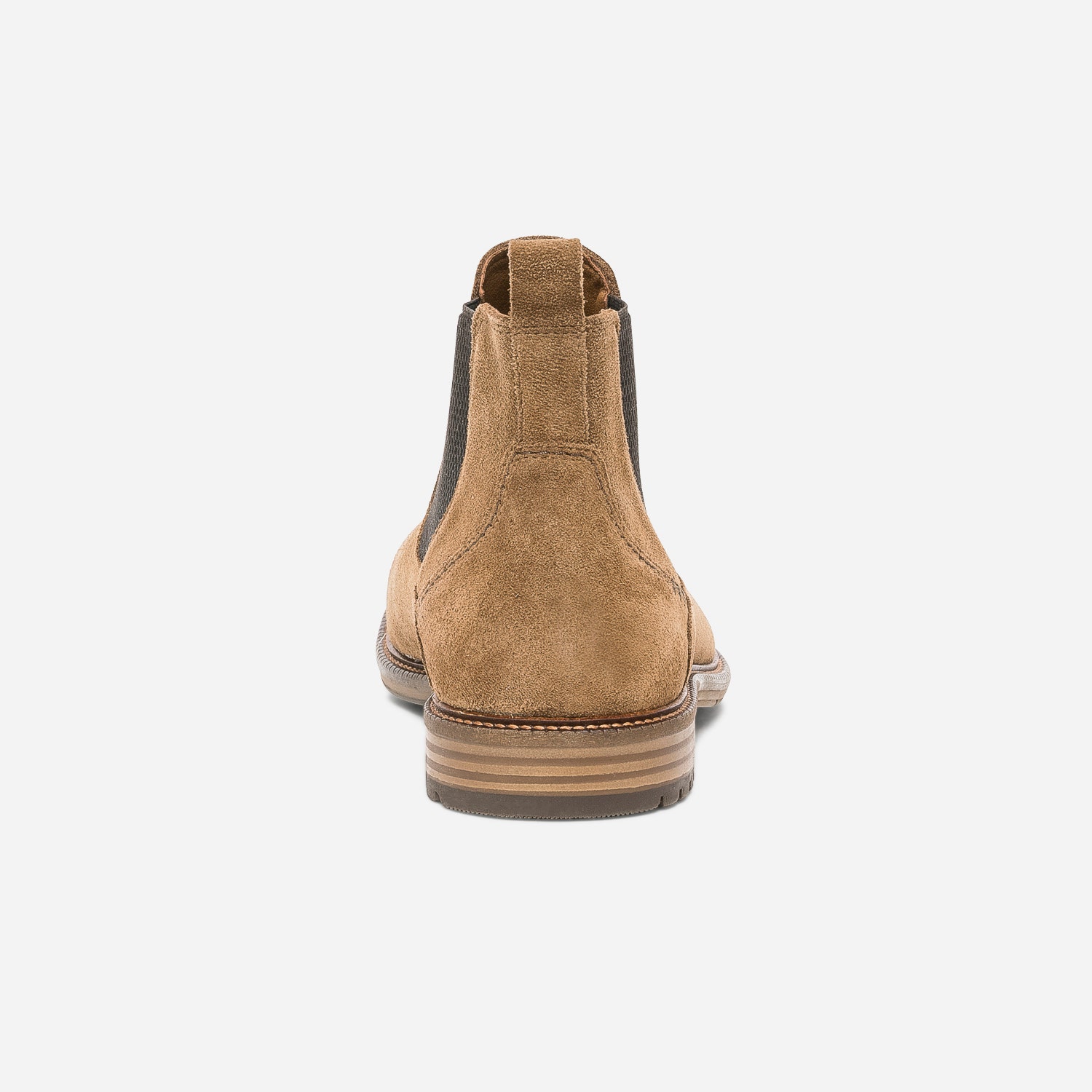 Chelsea boots camel en cuir velours