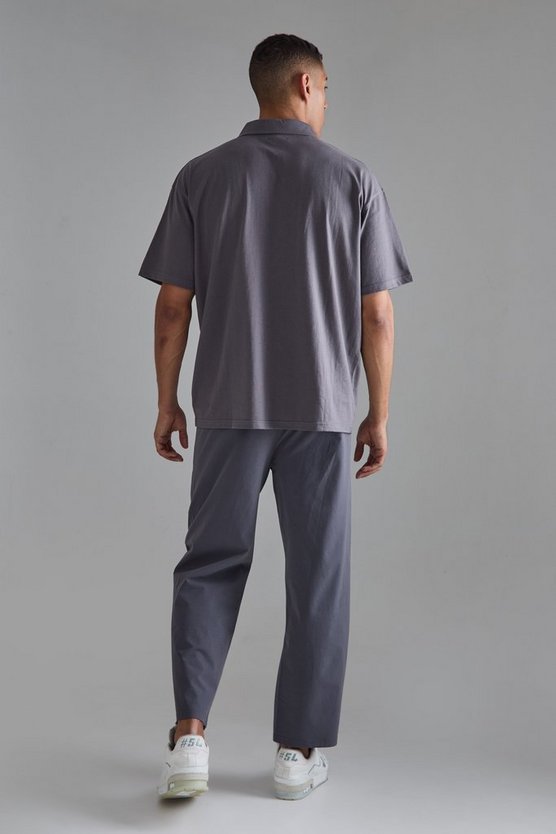 Oversize Poloshirt mit Reißverschluss