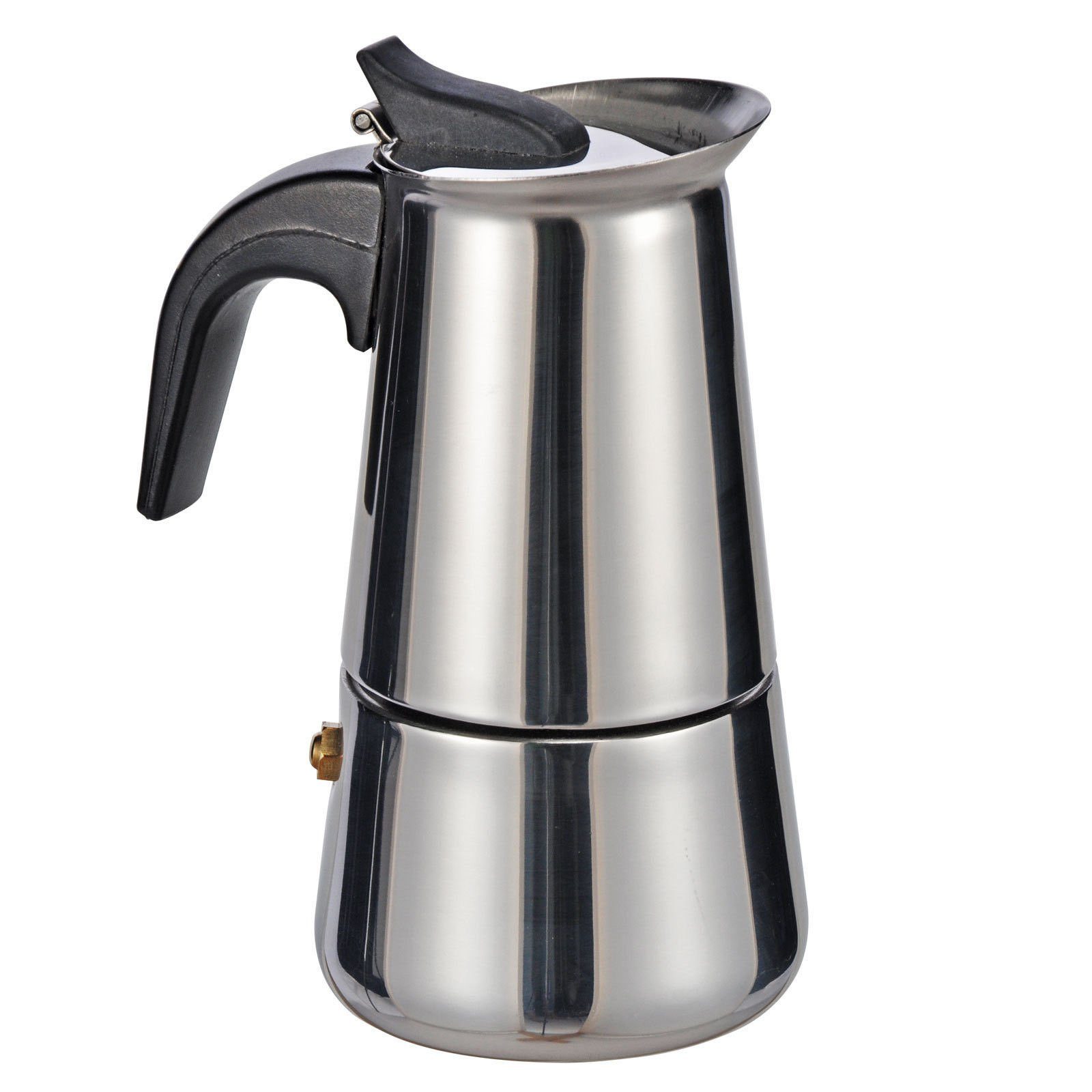 HI Permanentfilter Edelstahl Espressokocher Espressokanne, Edelstahl, Espresso Kaffe Kocher Camping 2 Tassen