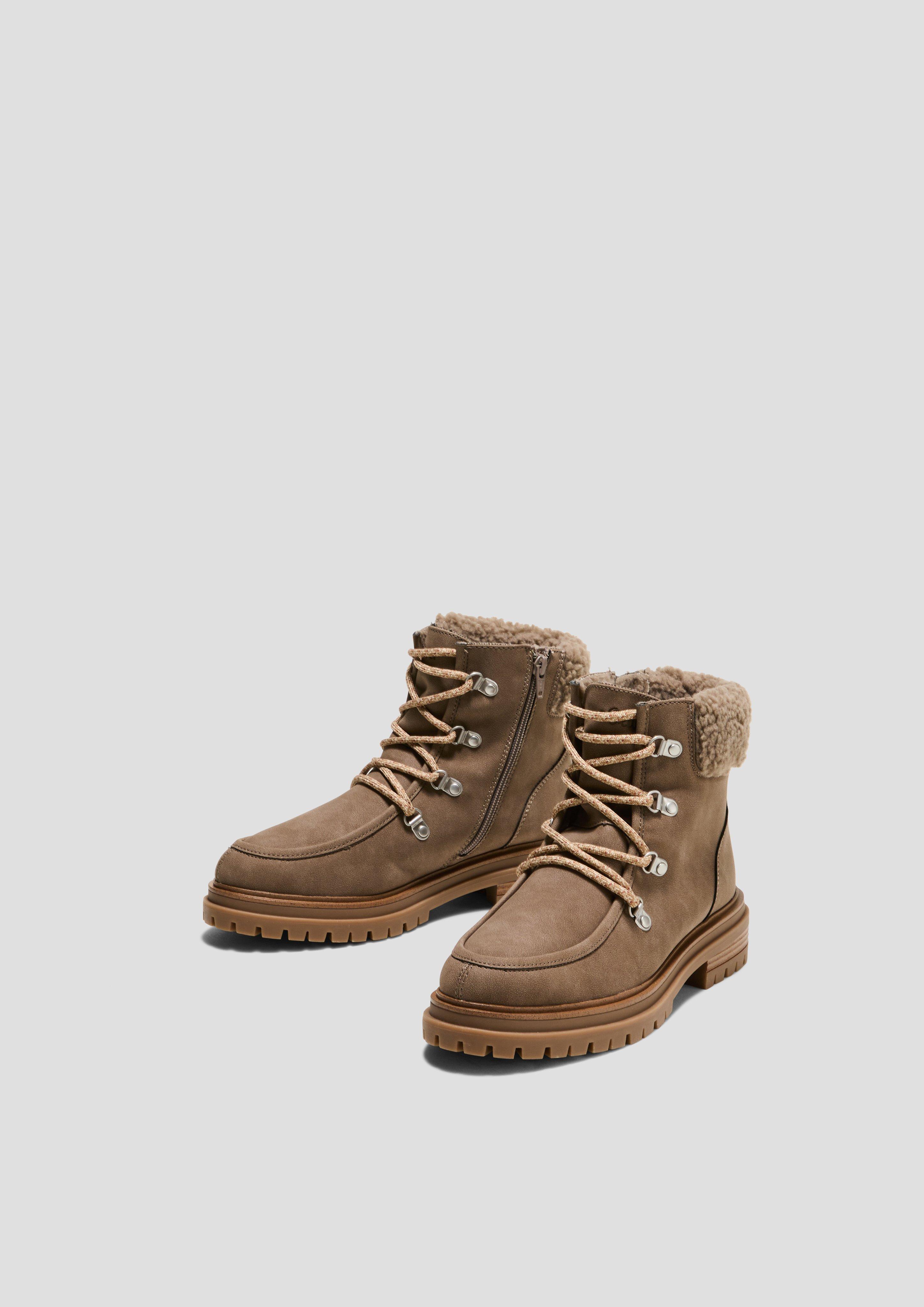 Gefütterte Stiefel in Veloursleder-Optik  6008539-341