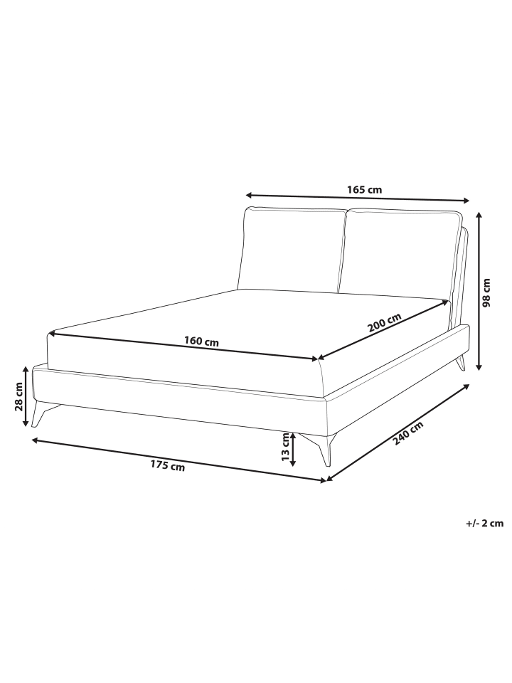 Beliani Doppelbett MELLE in Beige - (W) 175 x (H) 98 x (L) 240 cm günstig kaufen onesize