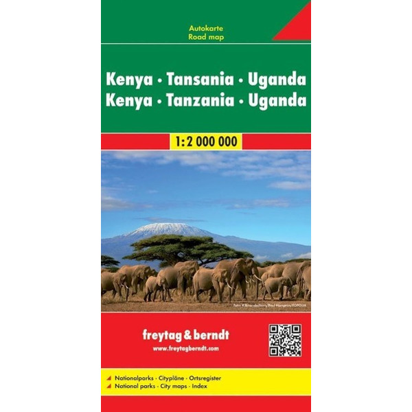 Kenya - Tansania - Uganda - Straßenkarte