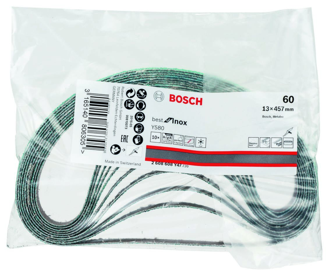 Bosch plavi pribor 2608608Y47 brusni papir Y580 K60 10 traka 13x457 mm nehrđajući čelik