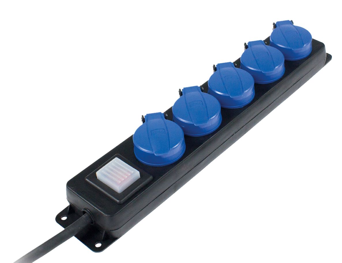 Schwabe 38619 Cutie de distribuție CEE pentru camping 230V/16A IP44 5 căi 3 poli H07RN-F 3G1.5 4.5m