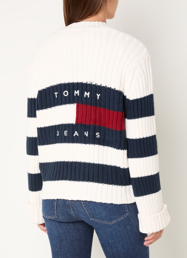 Hrubý pletený kardigan Tommy Hilfiger zo zmesi vlny s výšivkou loga