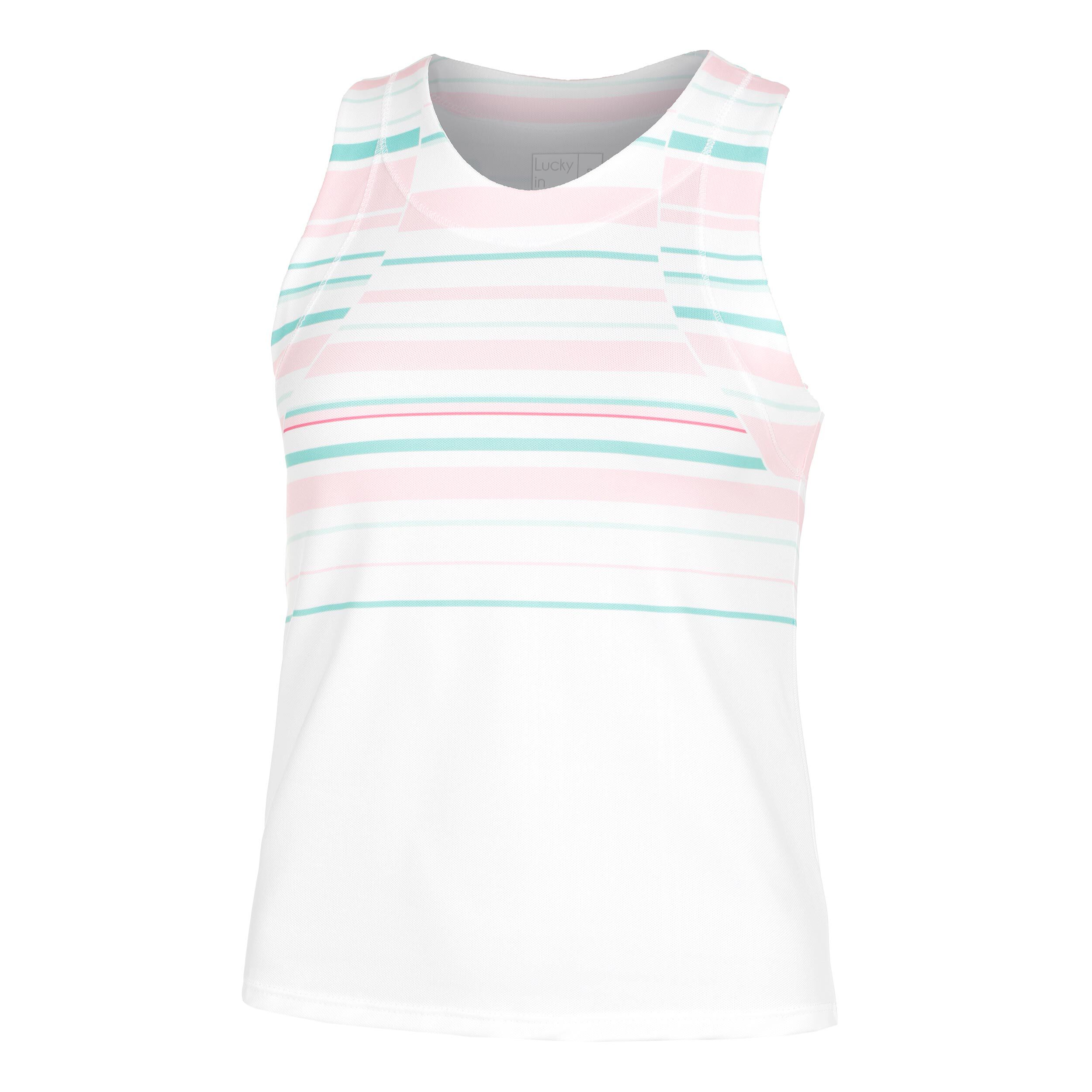Deco Stripe Crop Tank-Top Damen - Weiß, Mehrfarbig