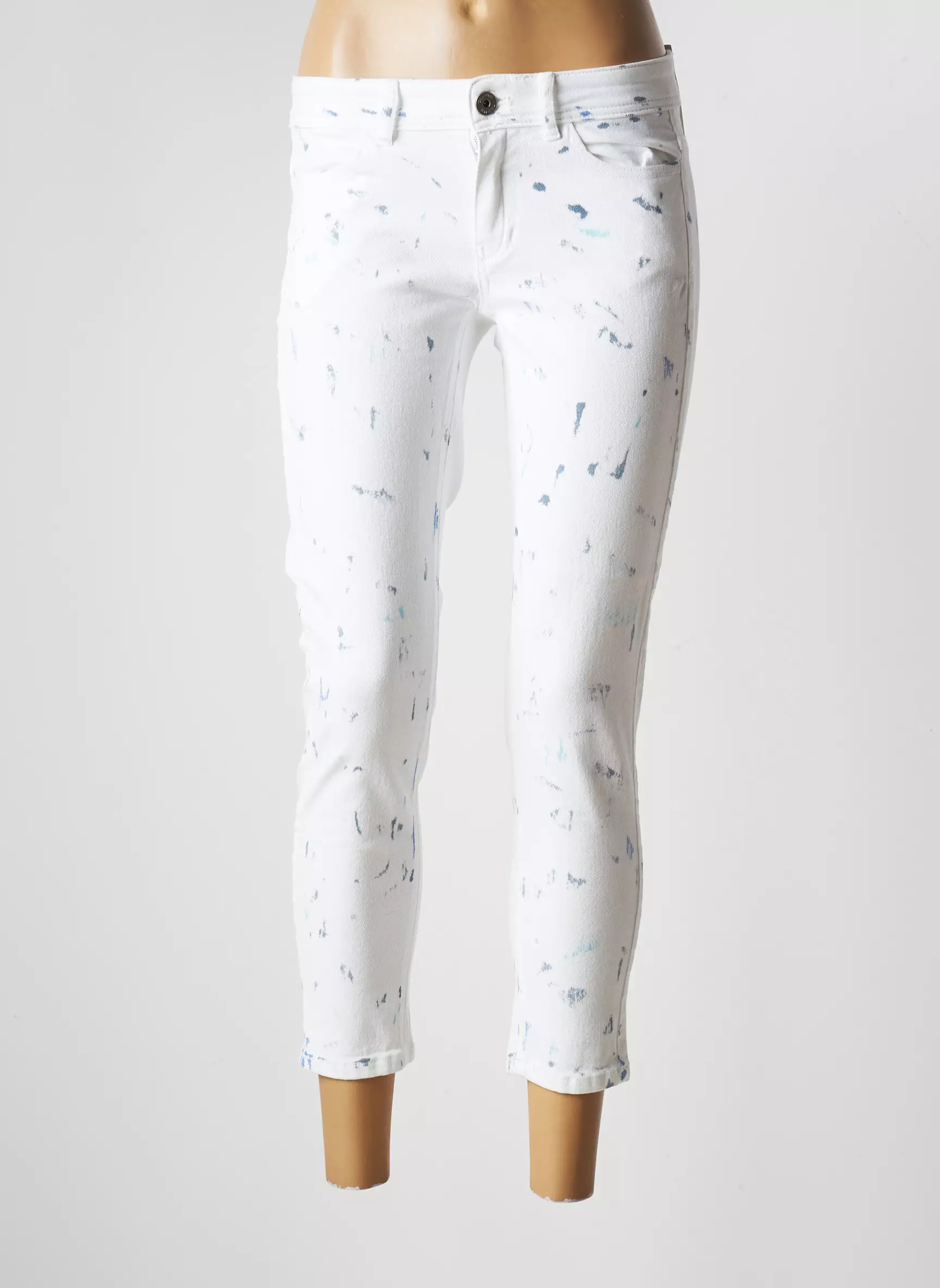 Taifun Jeans Skinny Femme couleur blanc