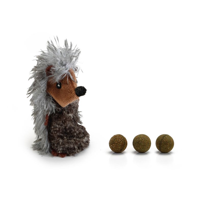 beeztees Katzenspielzeug Igel mit Katzenminzeball