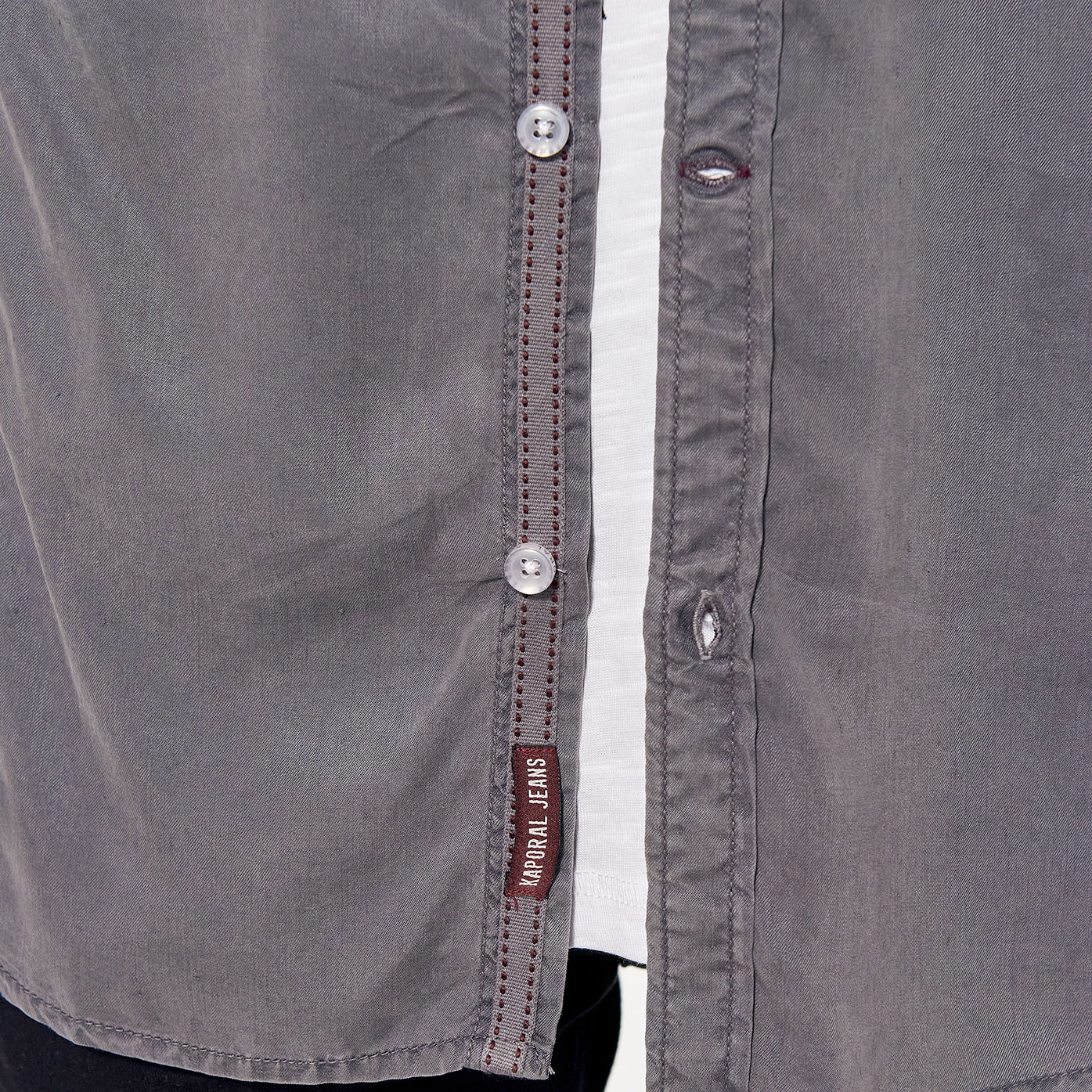 PERON  Chemise régular grise Homme