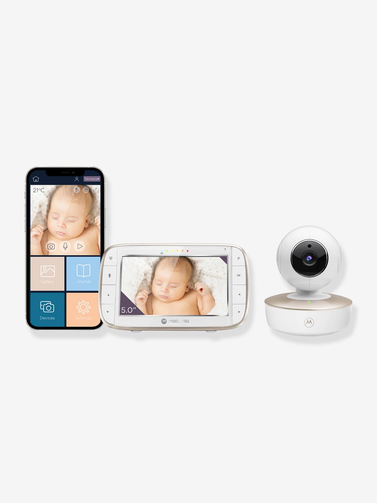 Ecoute-bébé audio/vidéo numérique MOTOROLA VM855 blanc