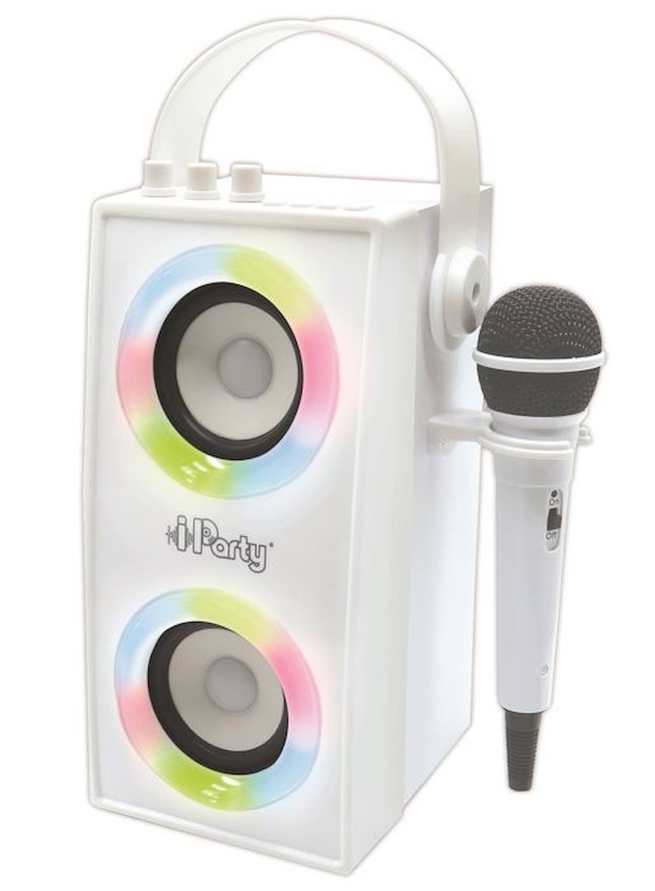 Enceinte Tendance Bluetooth® portable avec micro et effets lumineux iParty® blanc