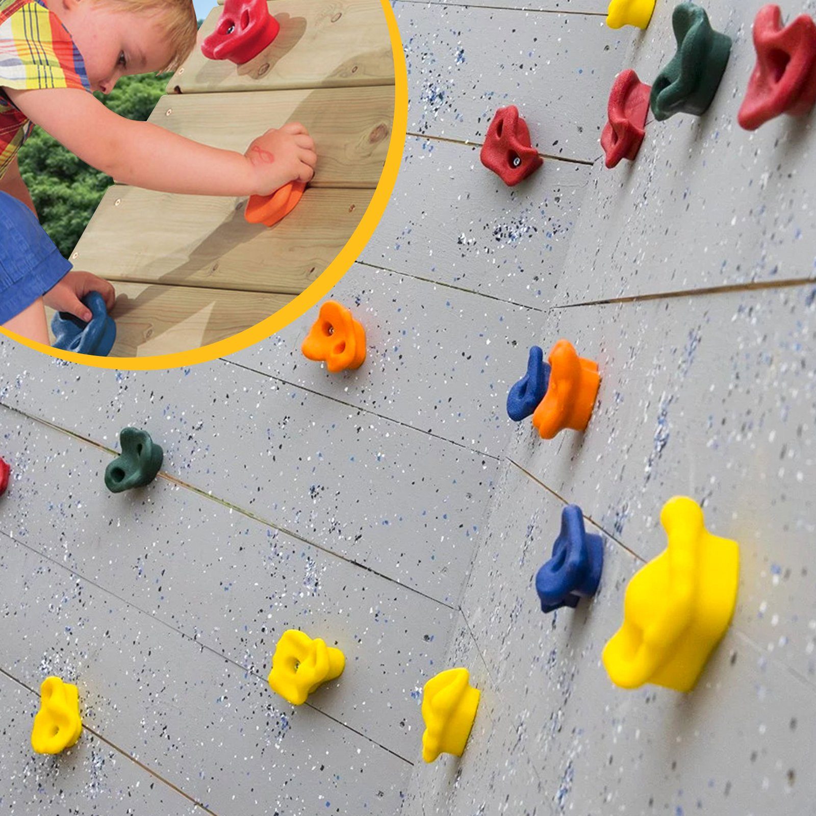 Lospitch Klettergriff Klettergriffe für Spielturm Kletterwand Klettersteine Boulderwand (10-St)