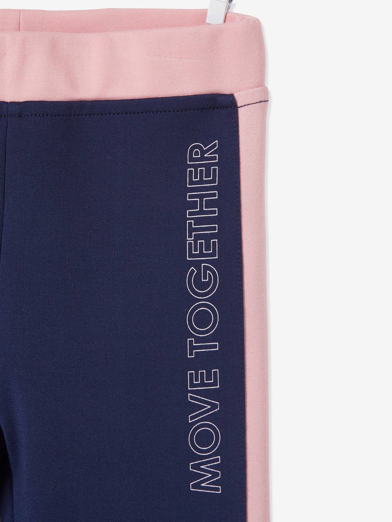 Legging de sport fille bandes côtes gris chiné